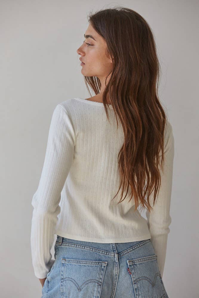 Pointelle Long Sleeve