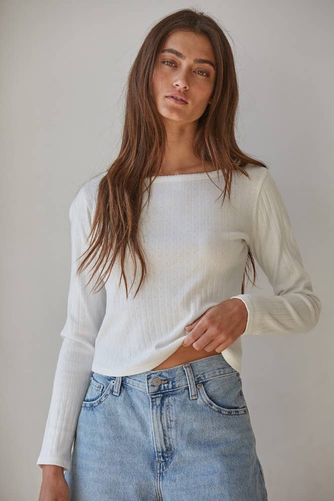 Pointelle Long Sleeve